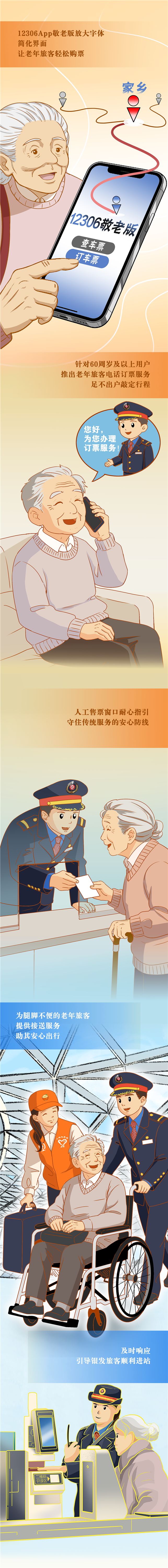 【骐骥迎新】漫评丨适老化服务让春运归途更有温度 【骐骥迎新】漫评丨适老化服务让春运归途更有温度